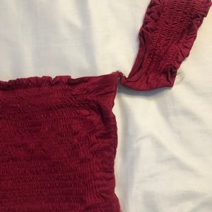 Red cropped top